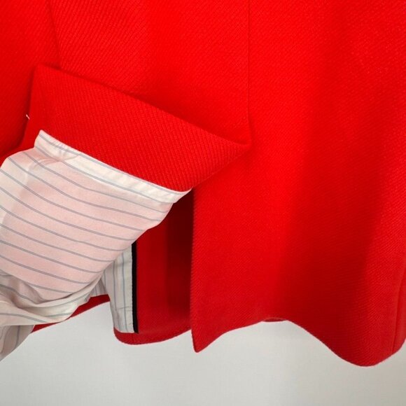 Talbots Womens orange Blazer Jacket Size 10 Cotton Blend crest Button lined - Picture 14 of 14